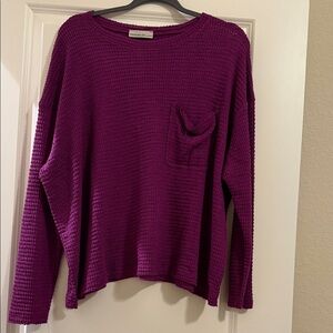 Zenana Outfitters Magenta Waffle Knit Top